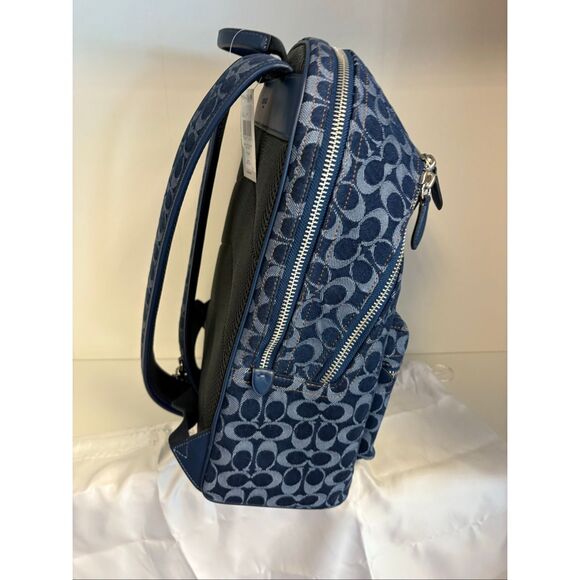 NWT Coach Carter Backpack In Monogrammed Denim - Picture 6 of 13